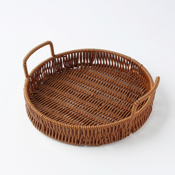베스트 원형 라탄짜임 트레이(25cm) (월넛)