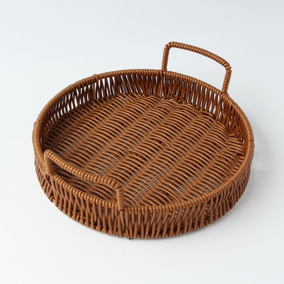 베스트 원형 라탄짜임 트레이(25cm) (월넛)