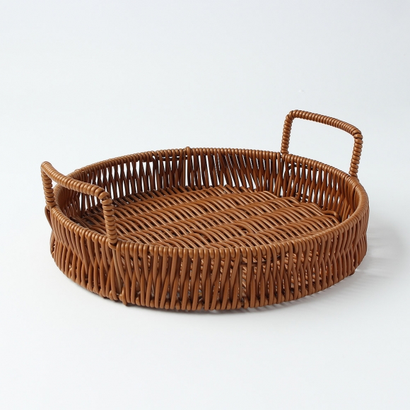 베스트 원형 라탄짜임 트레이(25cm) (월넛)