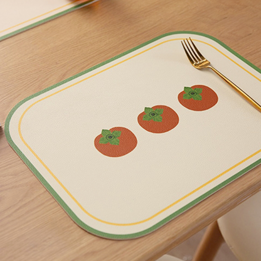 Oce 가죽 식탁 깔개 방수 테이블 매트 45x30cm 과일 식사 셋팅 메트 논슬립 식사 데코 식탁 패드