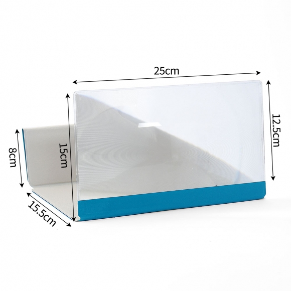 가죽커버 4배 스마트폰 확대스크린(25x12.5cm) (블루)