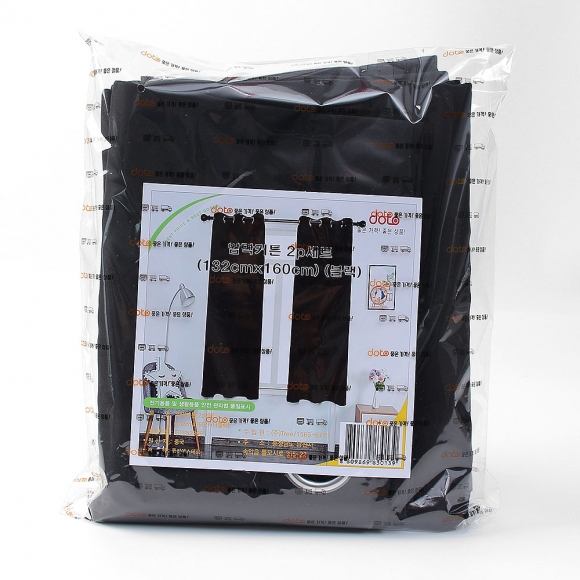 미드나잇 아일릿 암막커튼 2장세트(132x160cm) (블랙)