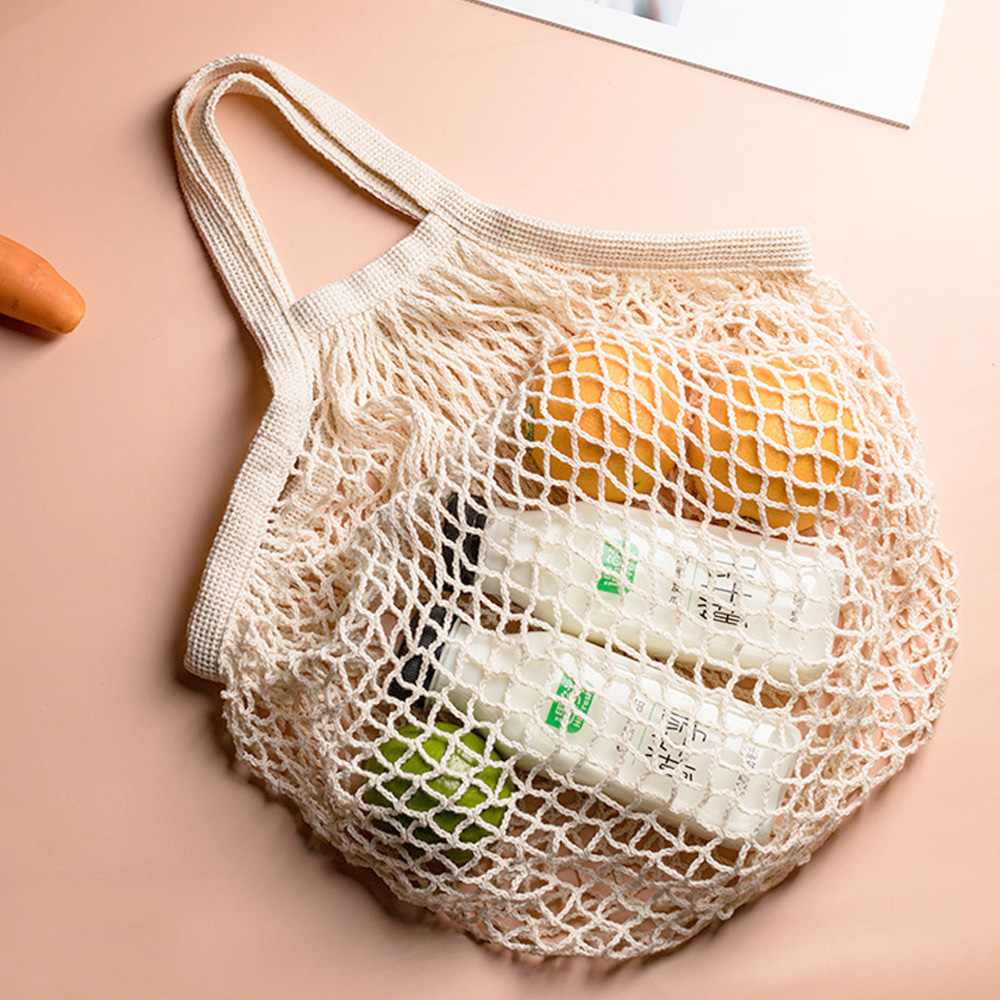 Oce 뜨개 숄더백 그물 백 2p 베이지 과일 양파 주머니 가벼운 장바구니 시장가방