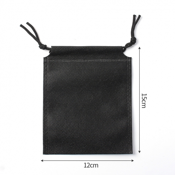 양쪽 스트링 부직포 파우치 30p세트(12x15cm) (블랙)