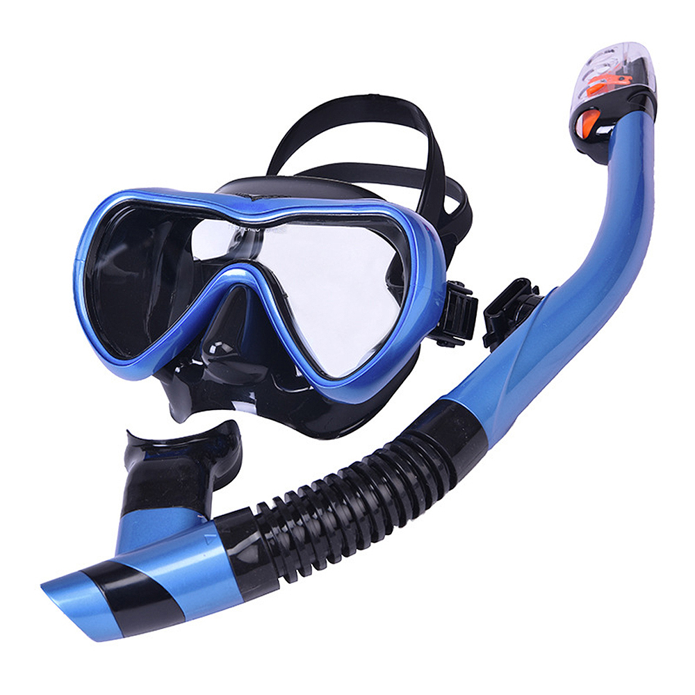 Oce 고급 강화 유리 잠수 안경 수중 호흡기 set 딥블루 수영 용품 해루질 장비 스노클 물놀이 수경