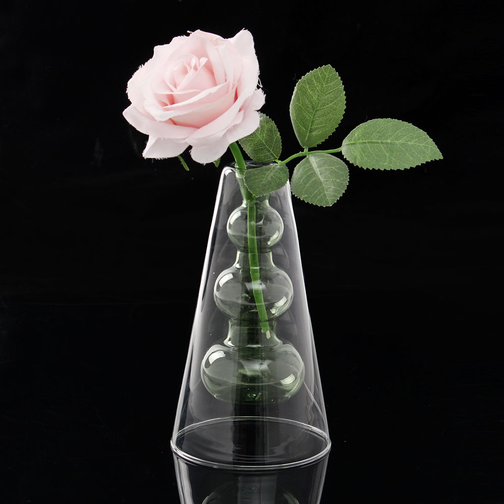 Oce 유리 공예품 생화 꽃꽂이 화병 그린 vase 이쁜꽃병장식엔틱 드라이플라워 안깨지는긴꽃병