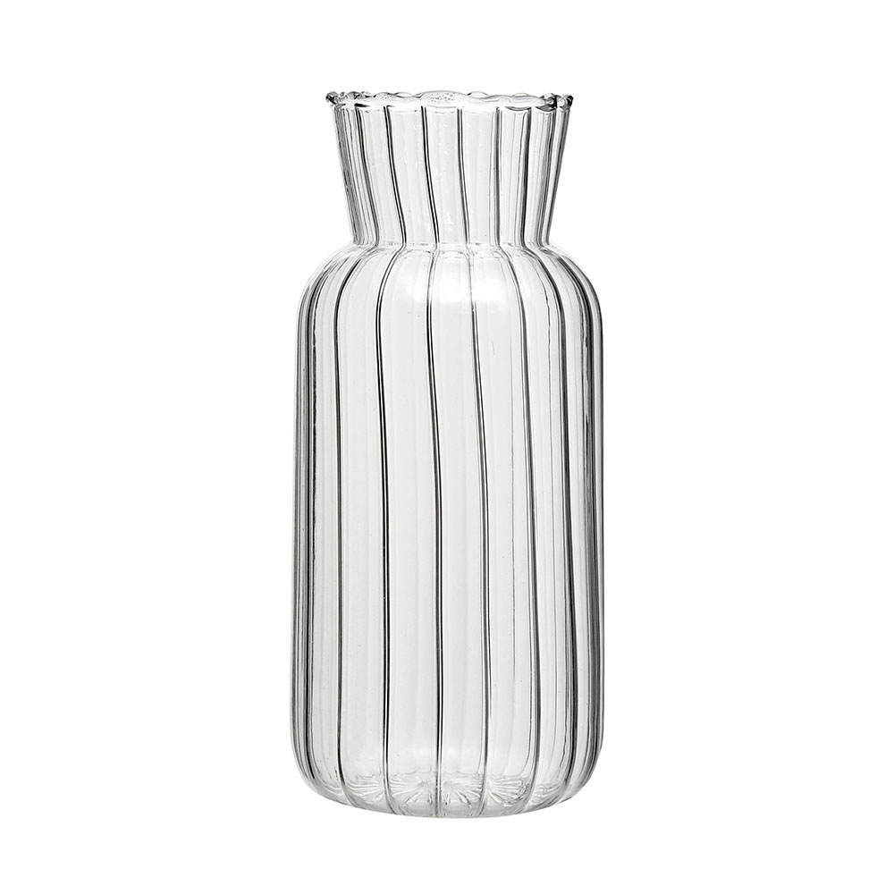 Oce 주름 생화 유리 vase 꽃꽂이 화병 식탁테이블장식 조화꽃병 오브제화병