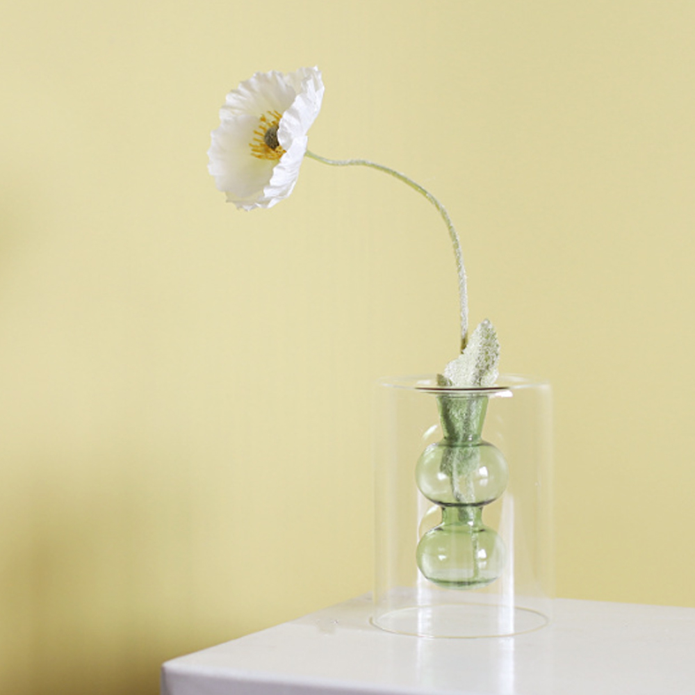 Oce 유리 공예품 생화 꽃꽂이 화병 그린 vase 드라이플라워 플랜테리어 꽂 플라워 보틀