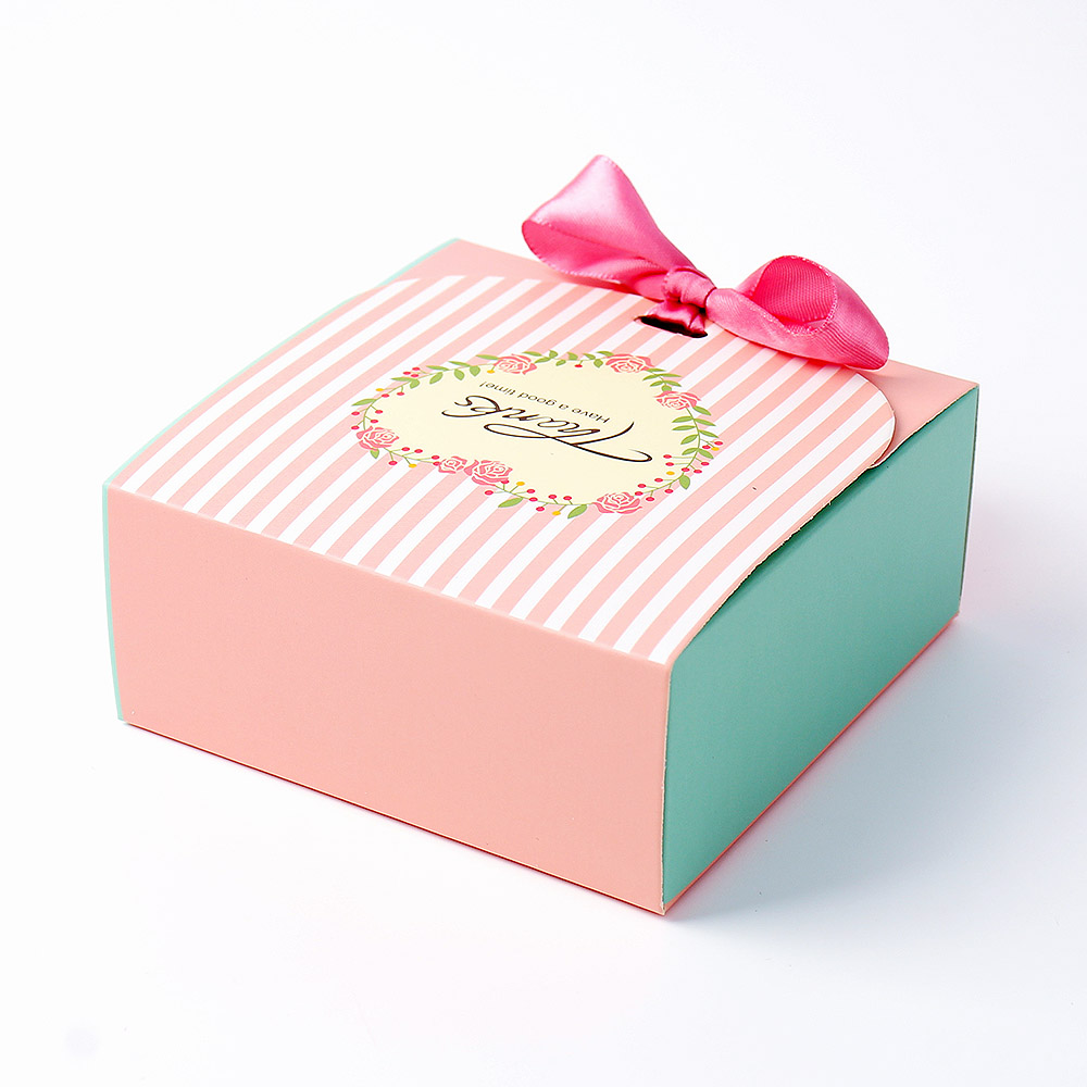 Oce 종이 포장 리본 상자 선물 박스 11.5cm 핑크 10p 뚜껑 케이스 페이퍼 패키징 패키지 포장지