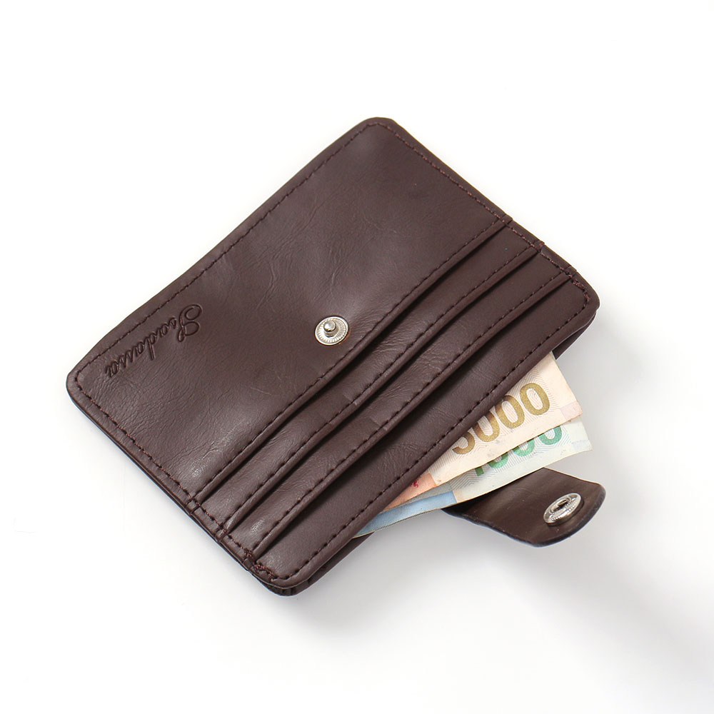 Oce 동전 포켓 레더 신분증 얇은 지갑 브라운 골프 현금 지폐 지갑 소형 명함 purse 달러 wallet