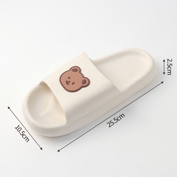 큐티 통굽 곰돌이 슬리퍼(230mm-235mm) (아이보리)
