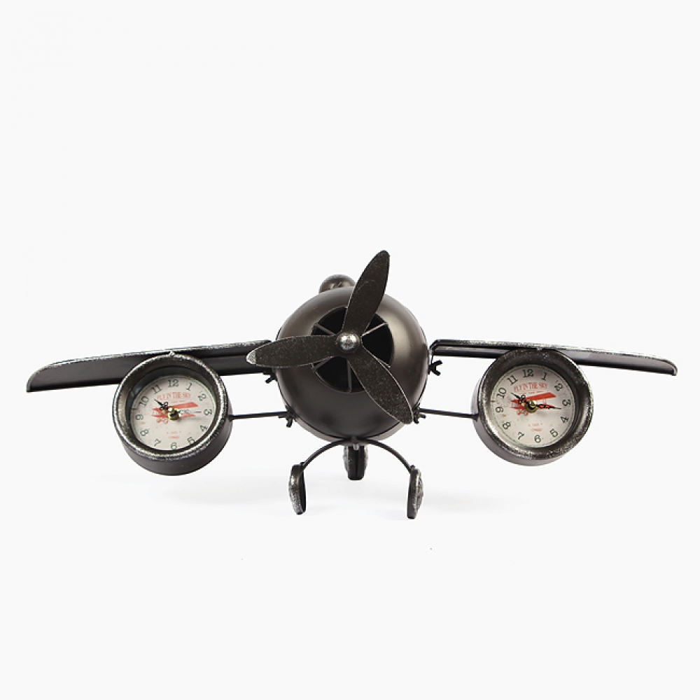 모형 비행기 빈티지 탁상 시계 엔틱 장식 책상 테이블 시계 꾸미기 데코