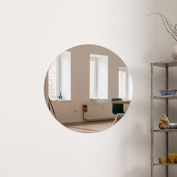 벽에 붙이는 안전 아크릴 거울(50cm) (원형)