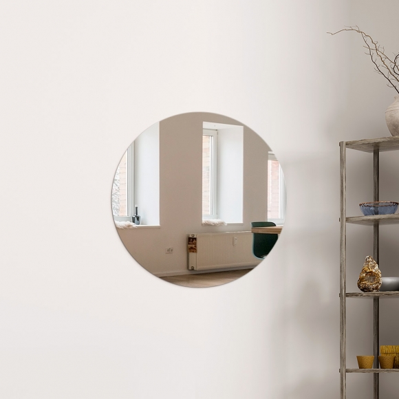 벽에 붙이는 안전 아크릴 거울(40cm) (원형)