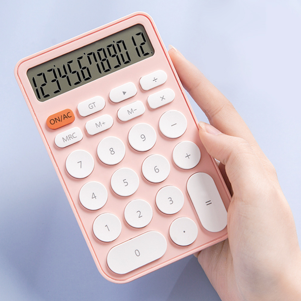 Oce 핫컬러 절전 전자 수학 계산기 핑크 소형 개산기 calculator 업무용 게산기