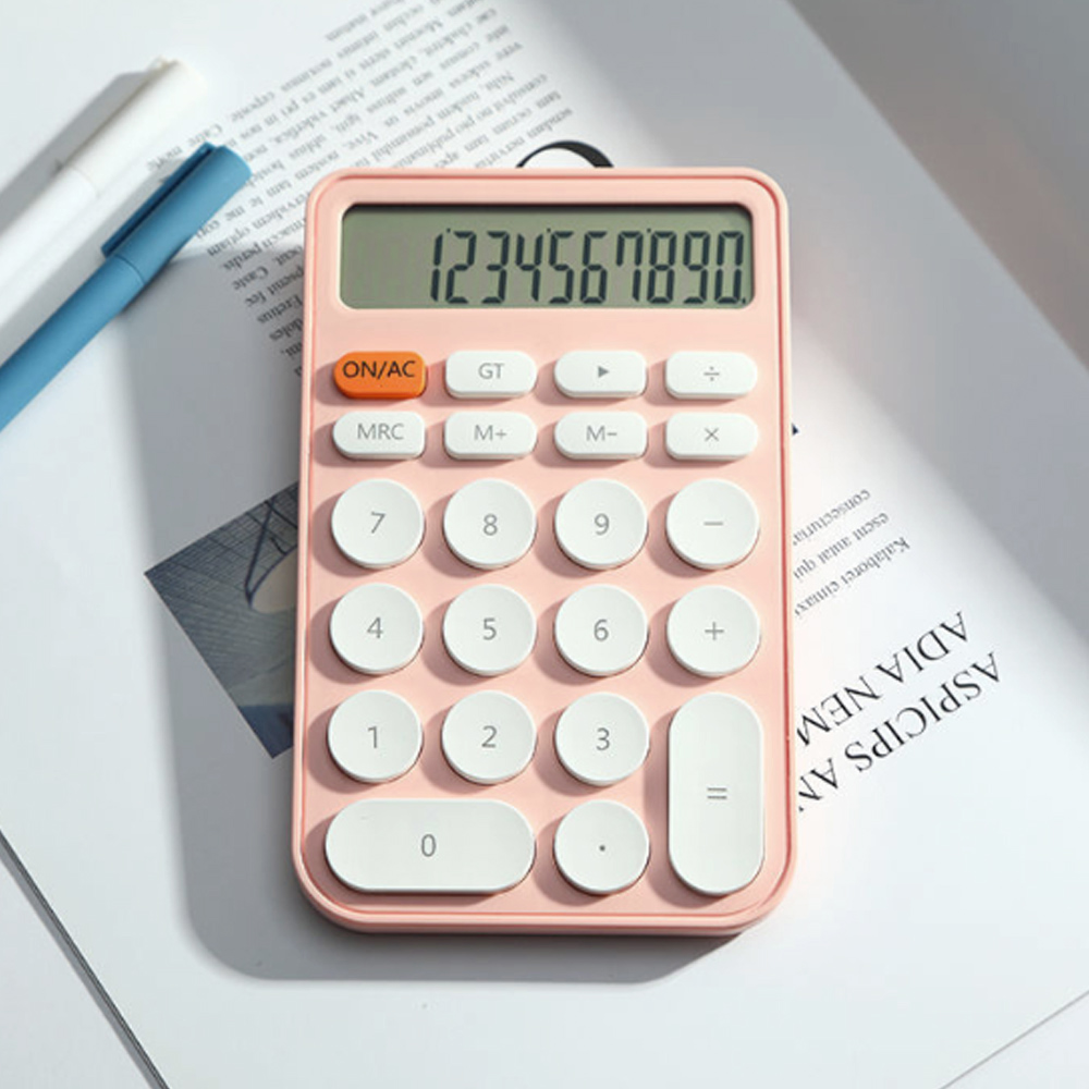 Oce 핫컬러 절전 전자 수학 계산기 핑크 소형 개산기 calculator 업무용 게산기