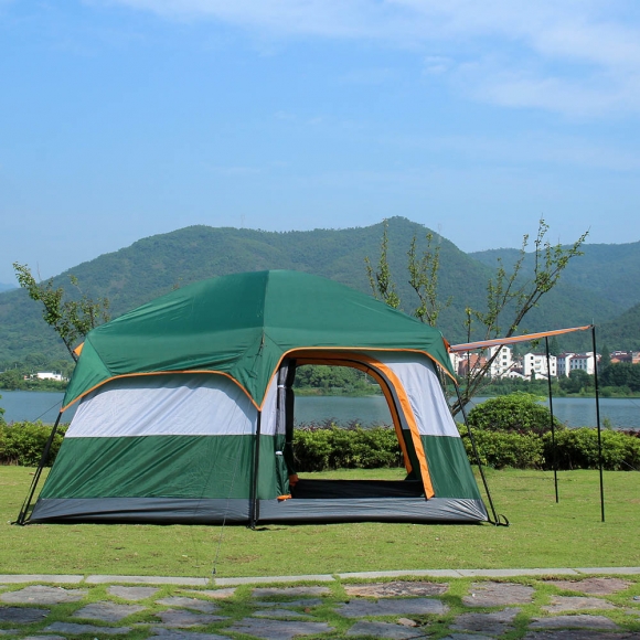 4-6인용 패밀리캠핑 거실형 텐트(그린)