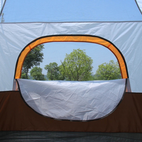 4-6인용 패밀리캠핑 거실형 텐트(브라운)