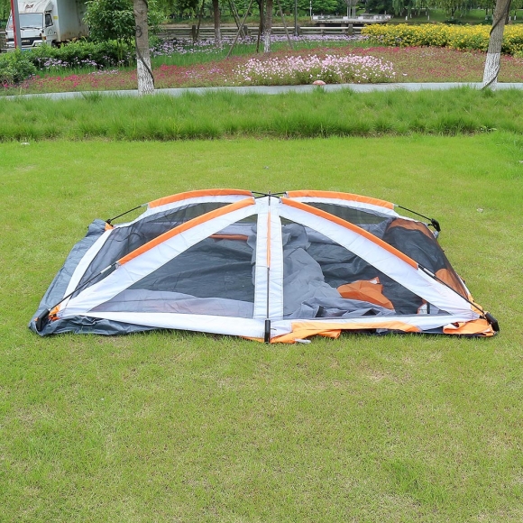 4-6인용 패밀리캠핑 거실형 텐트(오렌지)