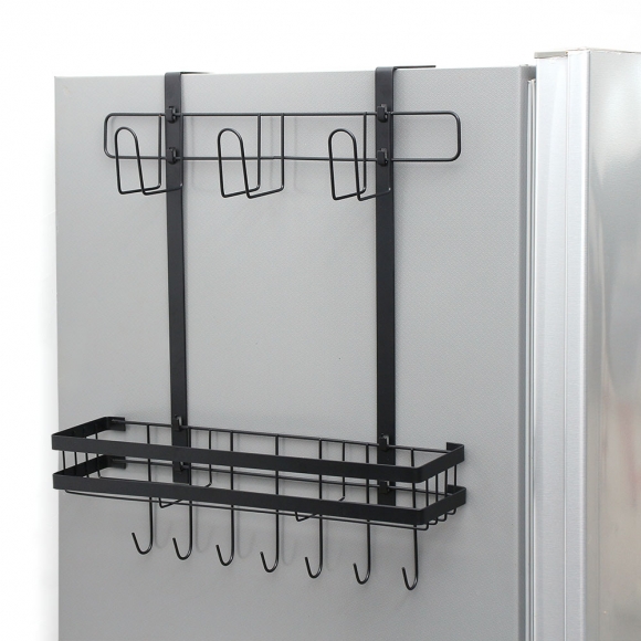 알뜰정리 2단 냉장고걸이 선반 T1(블랙)