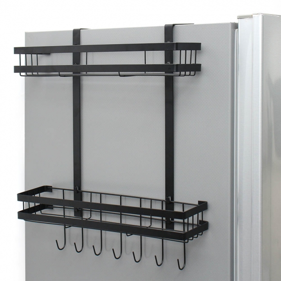 알뜰정리 2단 냉장고걸이 선반 T2(블랙)