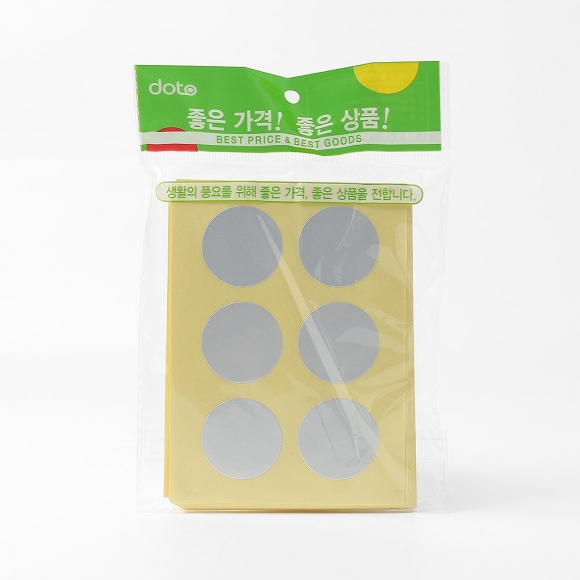 30mm 컬러 원형 스티커 60매세트(실버)