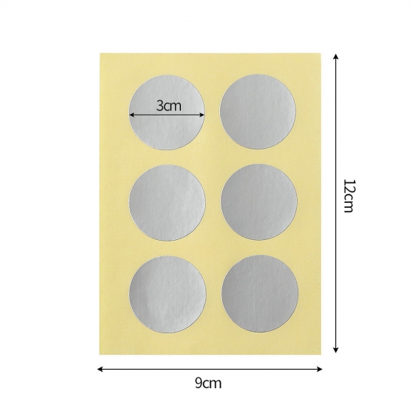 30mm 컬러 원형 스티커 60매세트(실버)