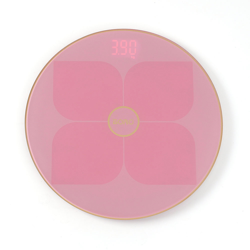 Oce 플라워 정밀 센서 전자 체중계 핑크 목욕탕 디지털 체중계 몸무게 측정기 인테리어 체중기