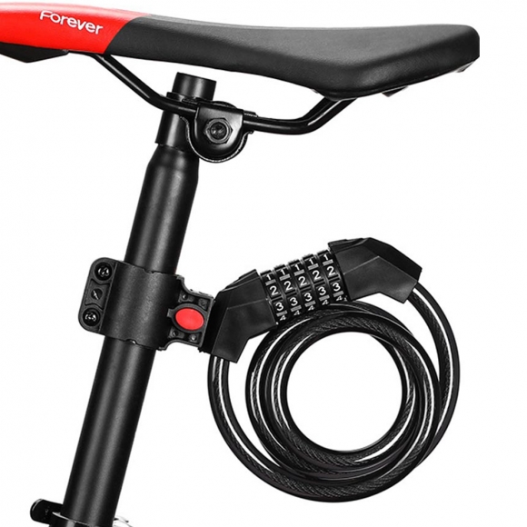 거치형 번호키 자전거자물쇠(120cm) (투명블랙)