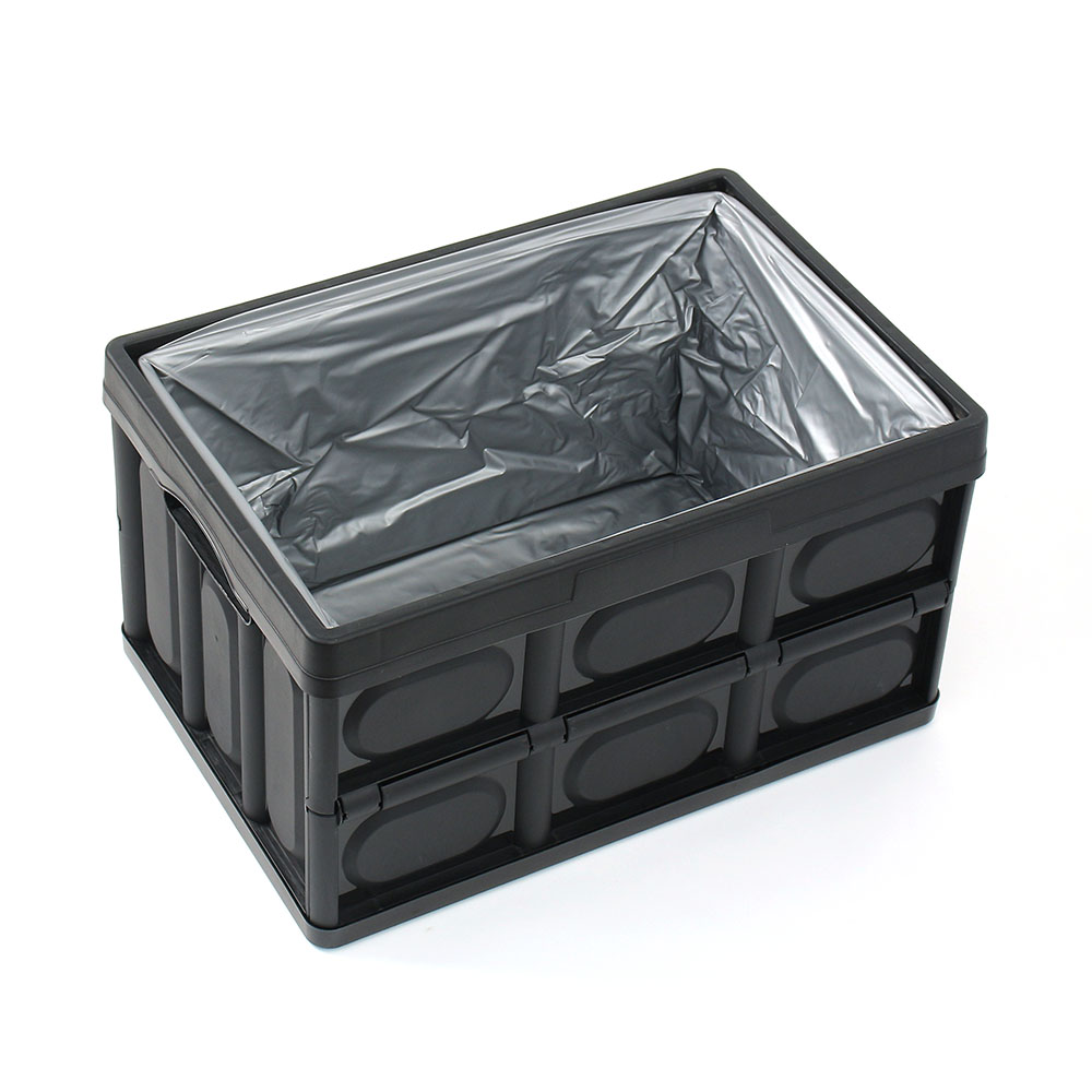 Oce 캠핑 테이블 우드 상판 폴드 박스 방수팩 56L 블랙 장난감 의류 보관함 음료 식료품 저장 폴딩 카고 우유 박스
