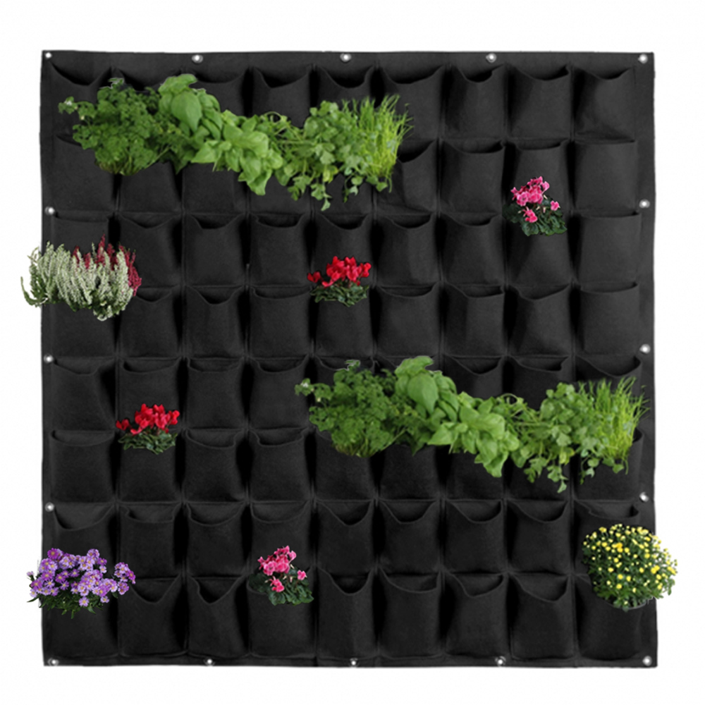 실내 화원 식물 벽걸이 화분 꽃이 주머니 100x100 72 카페플랜트월 다육이부직포화분 사무실버티컬가든