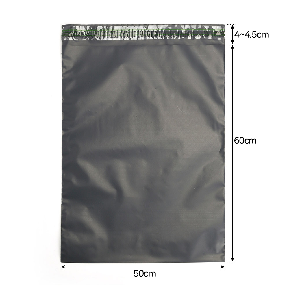 Oce 광택 택배 비닐 봉지 접착 봉투 100p 회색 50x60 의류 포장 비닐 접착비닐 안전봉투