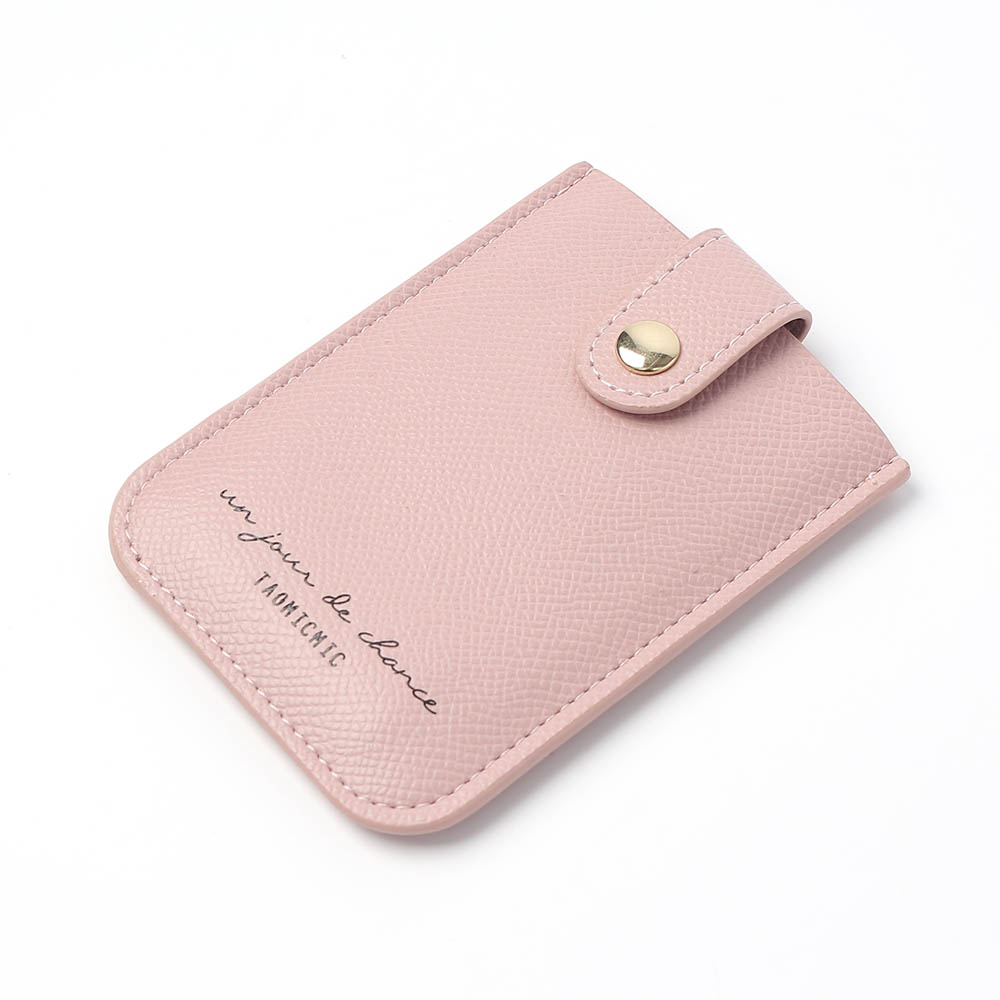 Oce 슬롯 포켓 신분증 얇은 지갑 핑크 라운딩 카드지갑 인조가죽 동전지갑 슬림 카드 백