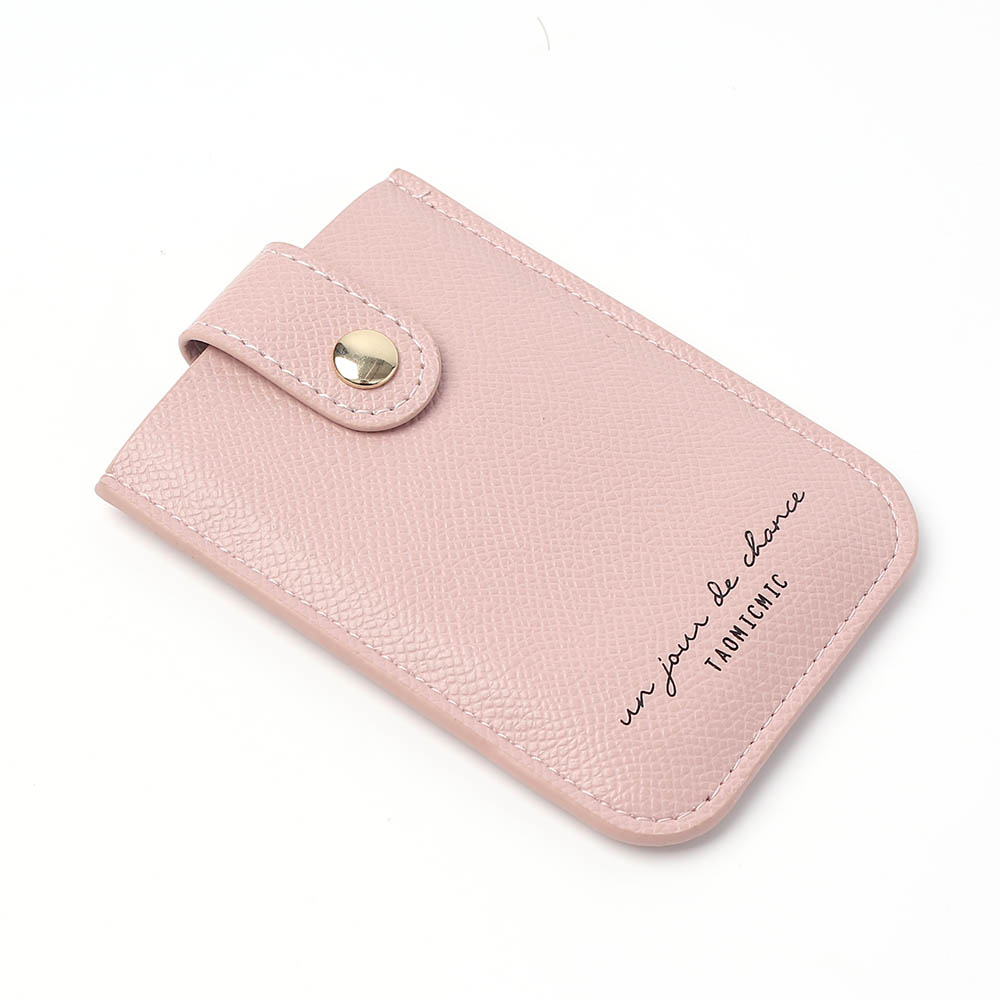 Oce 슬롯 포켓 신분증 얇은 지갑 핑크 라운딩 카드지갑 인조가죽 동전지갑 슬림 카드 백