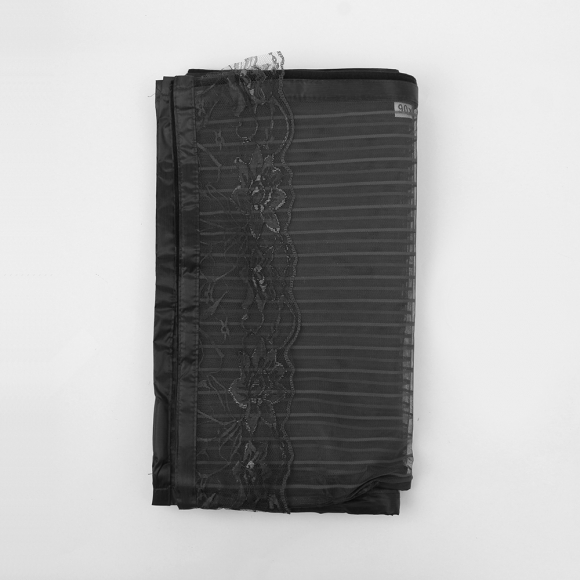 [리빙피스] 스트라이프 문 모기장(100x220cm) (블랙)