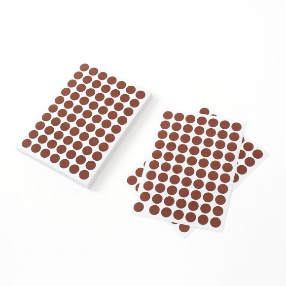 10mm 컬러 원형 스티커 60매세트(브라운)