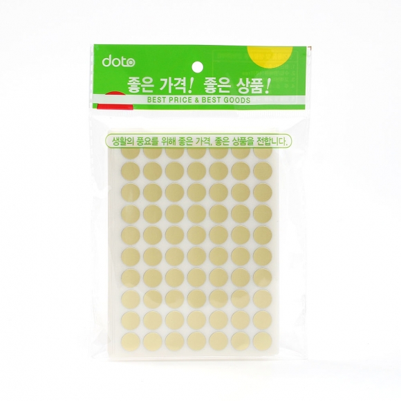 10mm 컬러 원형 스티커 60매세트(골드)