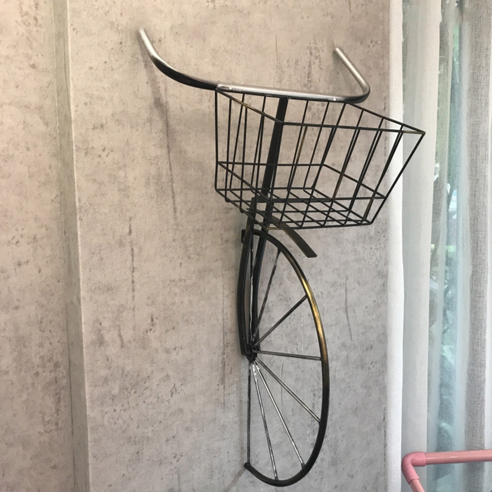 자전거 모형 벽걸이 화분 바구니(브론즈)