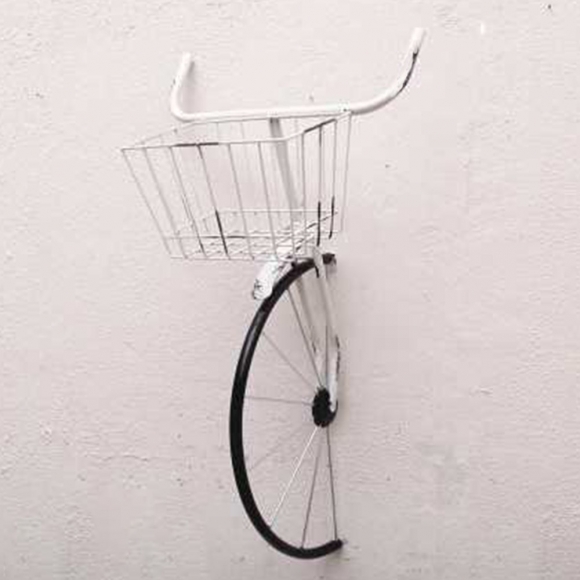 자전거 모형 벽걸이 화분 바구니(화이트)