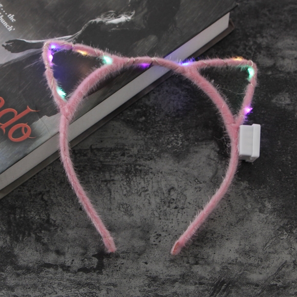 LED 큐티 고양이 머리띠(핑크)