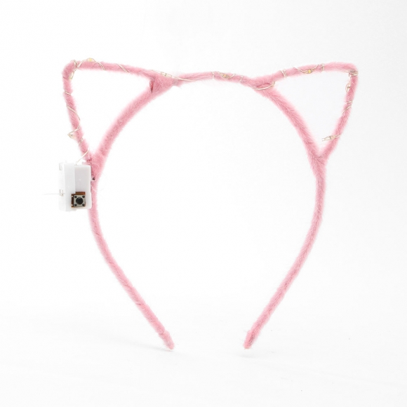 LED 큐티 고양이 머리띠(핑크)