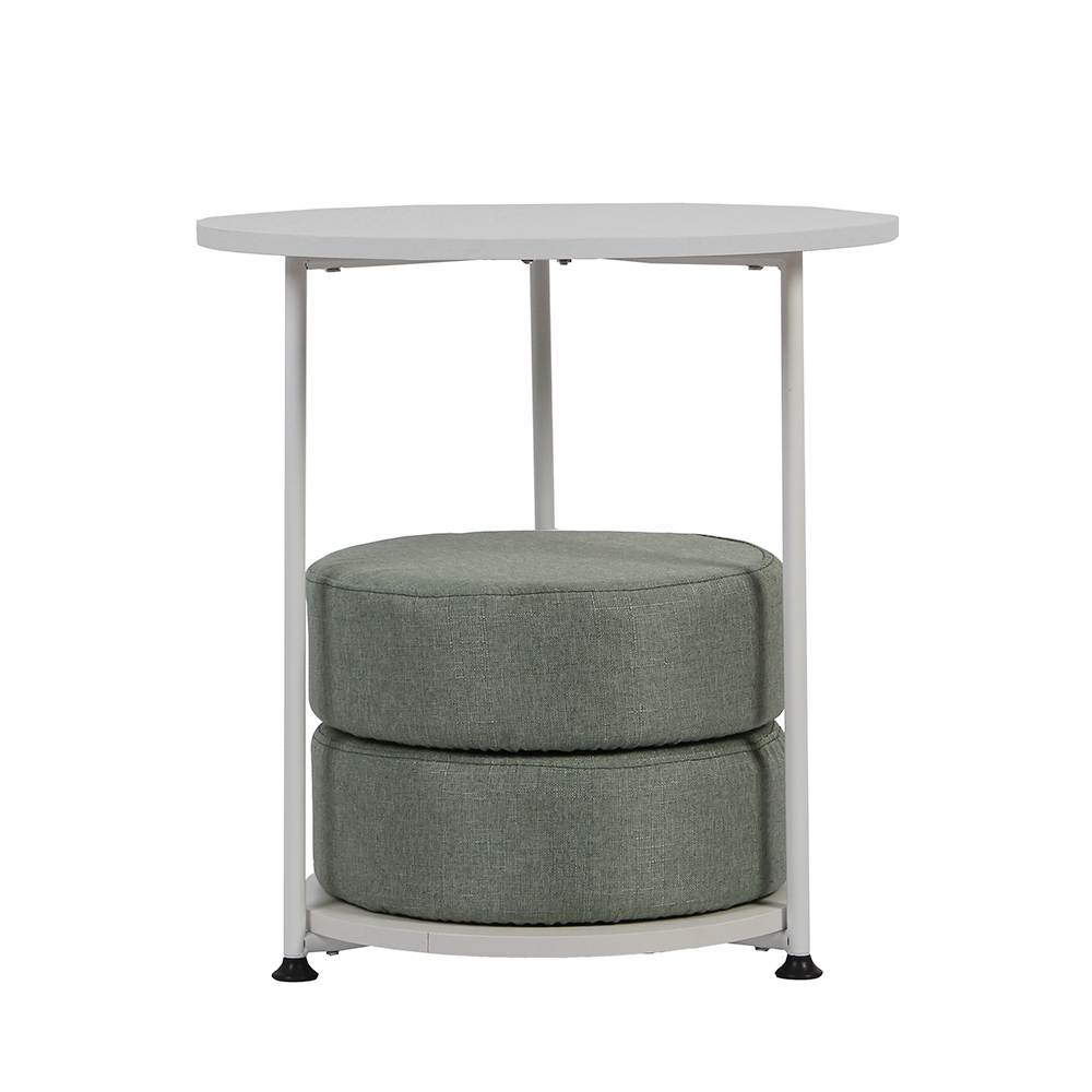 원형 쿠션 방석 티 테이블 set 화이트 손잡이 방석 푹신한 의자 태이블