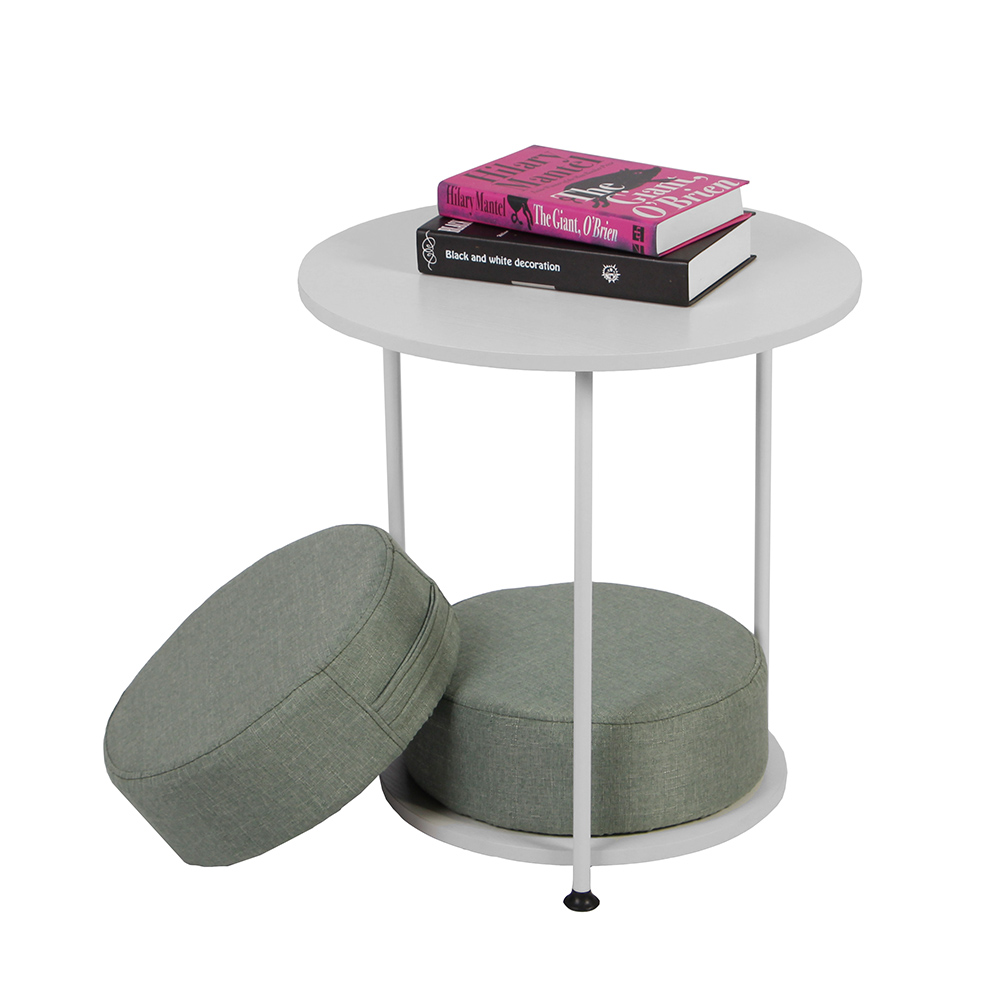 Oce 원형 쿠션 방석 티 테이블 set 화이트 푹신한 의자 보조 책상 손잡이 방석