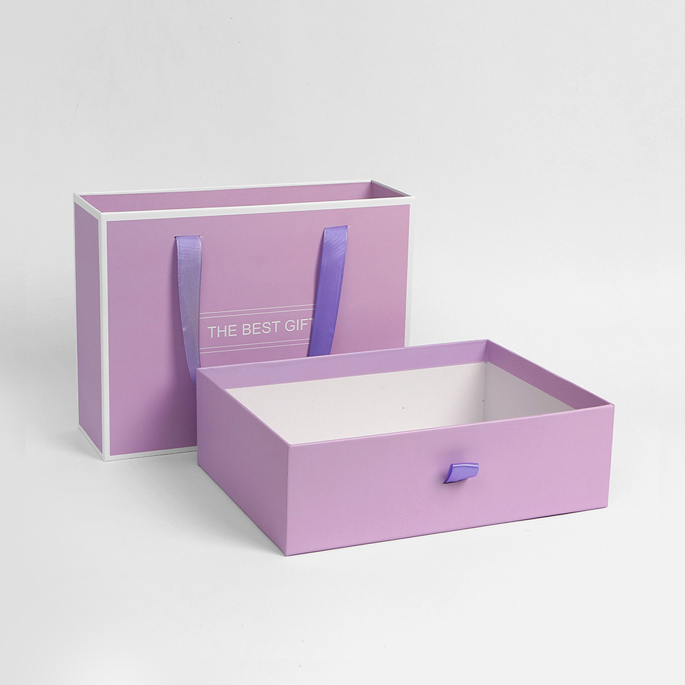 Oce 종이 서랍 쇼핑백 상자 보라색 선물 박스 23.5x17 고급 쇼핑 가방 패키징 퍼플 기프트백