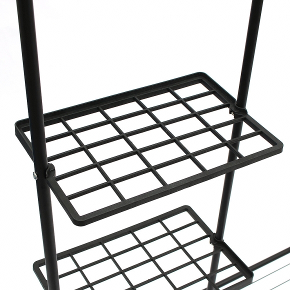 블랙 고양이 귀 옷걸이 행거 (선반형) (150cm)