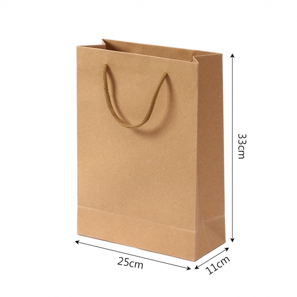 무지 세로형 쇼핑백 10p세트(25x33cm) (브라운)