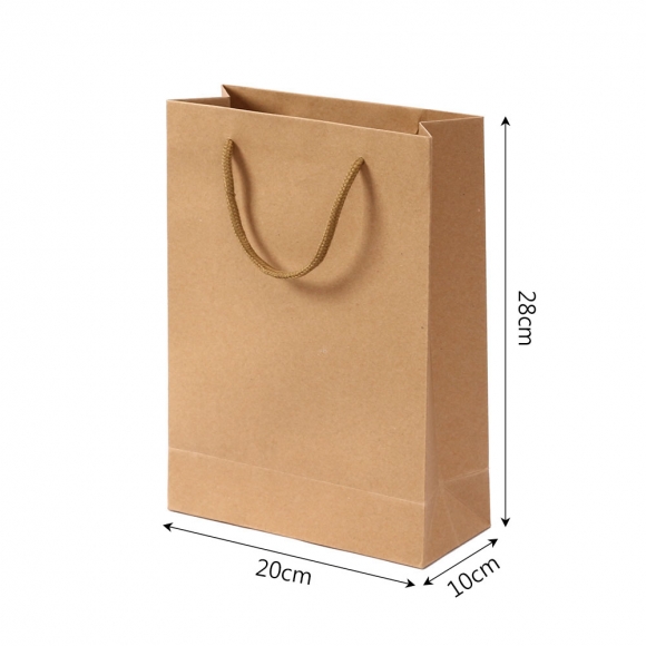 무지 세로형 쇼핑백 10p세트(20x28cm) (브라운)