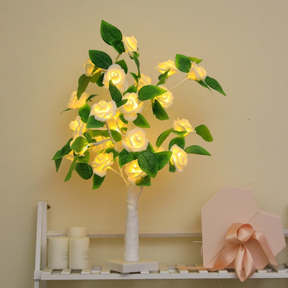 감성데코 장미나무 LED 무드등 (55cm) (화이트옐로우)