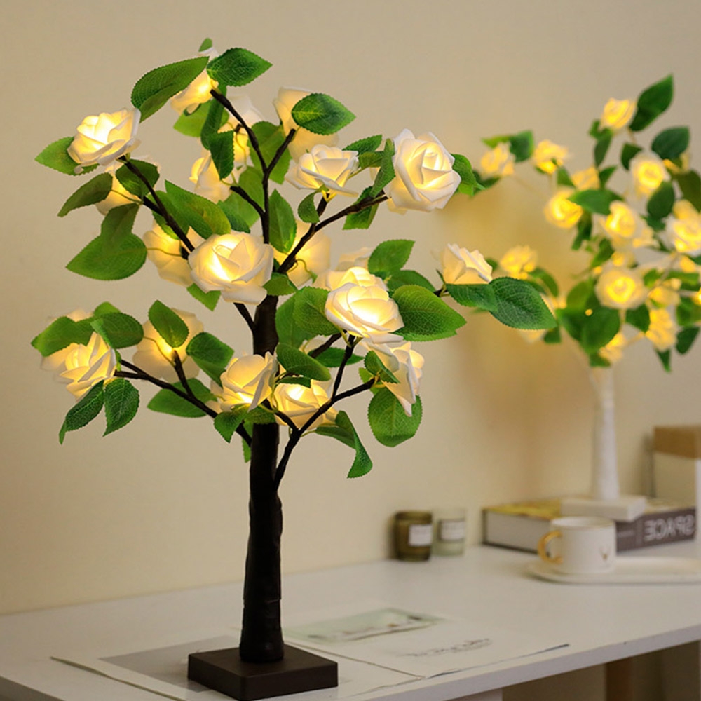 감성데코 장미나무 LED 무드등 (55cm) (브라운옐로우)