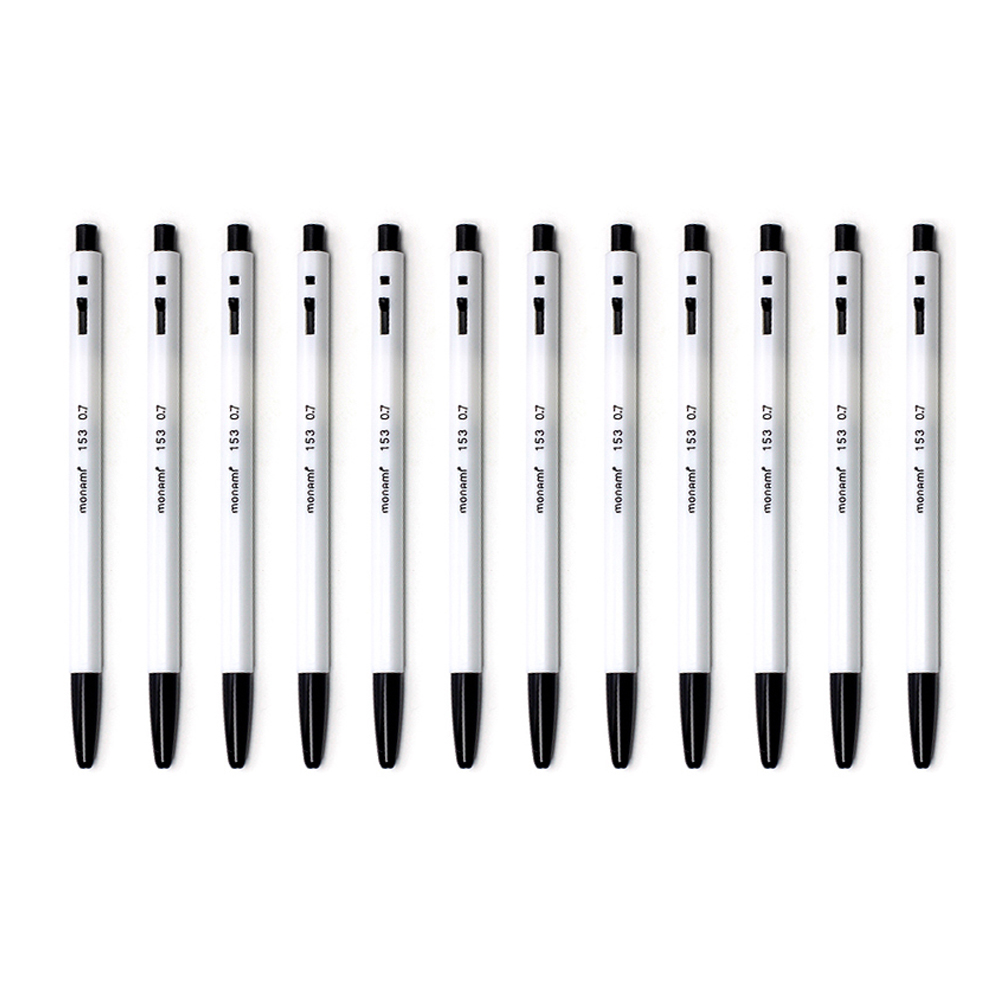 Oce 모나미 사무용 검정 볼펜 12p 0.7mm 흑 글씨 볼펜 사인펜 대용 블랙 볼펜